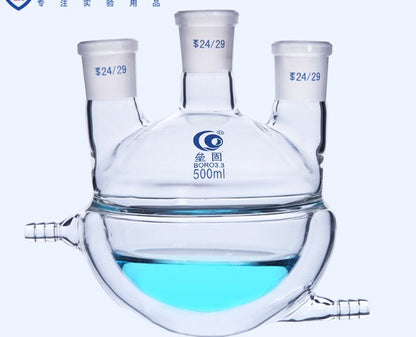 Half-wrapped jacketed three-necked reaction vessel, thickened 500ml/24*3 jacketed reaction vessel, insulated reaction vessel
