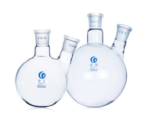 24*24 Sloping-neck two-neck flask, straight-neck two-neck reaction vessel, distillation flask,lab7th