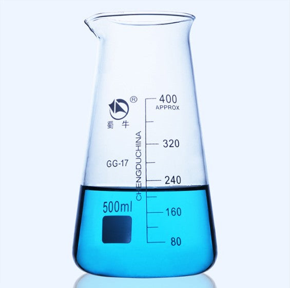 High borosilicate glass triangular beaker with thickened wall,Glass milk bottle
