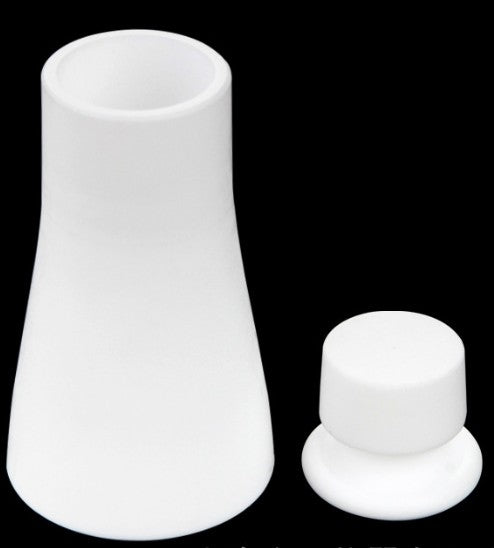 PTFE-lined Erlenmeyer flask with stopper and cover, PTFE-coated triangular flask with screw cap, PTFE conical flask