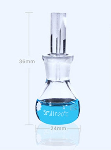 Volumetric flask for density measurement of liquids in laboratory glassware
